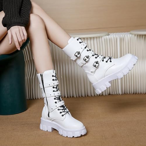 Image of Ulalaza Women Mary Jane Dress Pumps Lolita Shoes Cute Platform Gothic Double Ankle Strap Round Toe Chunky Heel Uniform Pumps Shoes Perfect for School Party Business Work Dance Date Night Club