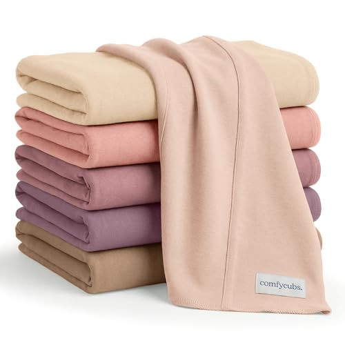 Image of Comfy Cubs Baby Burp Cloths Set (Pack of 6) - Large, 6-Layer, Ultra Absorbent 100% Cotton for Infant Spit-Up, Drool, and Messes - Soft, Gentle, Thoughtful New Born Baby Gifts, Multi Girl