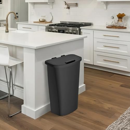 Caneca de basura rectangular 11 gal plástico con tapa elevable miniatura 2
