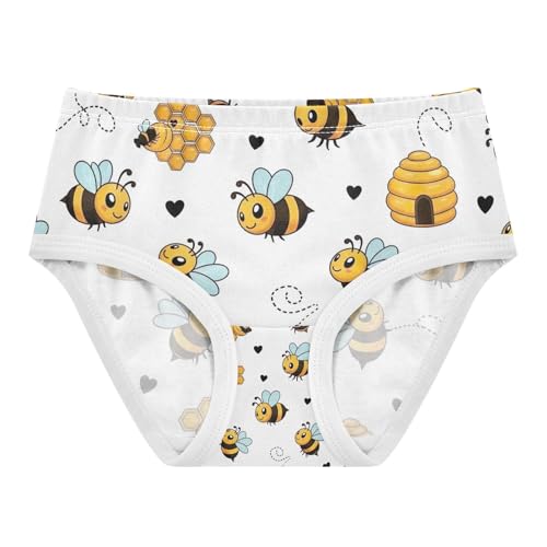 Toddler Girl Panties, Cute Cartoon Bees Girls Underwear Cotton, 2–8 Years