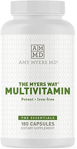 The Myers Way Multivitamin for Women and Men for Thyroid Support, Stress Relief, Immune Support - Activated B Vitamins, Zinc, Selenium, Iodine - Rich in Nutrients and Minerals, Gluten Free (180 Caps)
