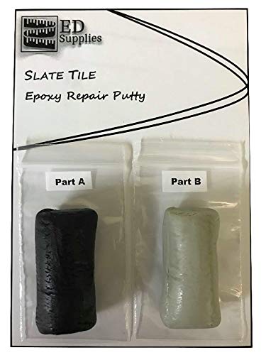 Floor & Wall Slate Tile Epoxy Repair Putty - Repairs Chips, Cracks, Holes & Defects. 38g (Black)
