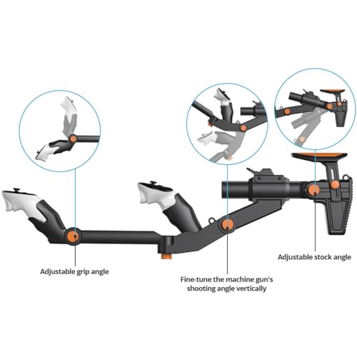 Image of VR Gunstock for Meta Quest 2 Quest 3 Quest 3S Quest Pro - Adjustable FPS Gaming Controller Accessories with Quick Magnetic Attachment Cheek Pad for Immersive VR Gameplay (Black)