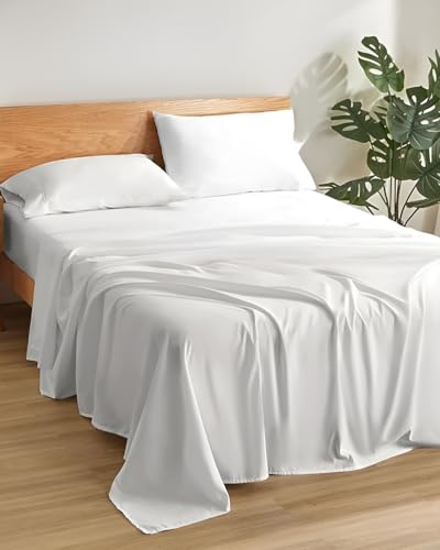 Image of Microfiber Single Size Bedsheet with 2 Pillow Covers | Ultra Soft & Breathable Flat Sheet | Wrinkle-Resistant, Premium Comfort for Everyday Use |Size (60 inch x 90 inch) White