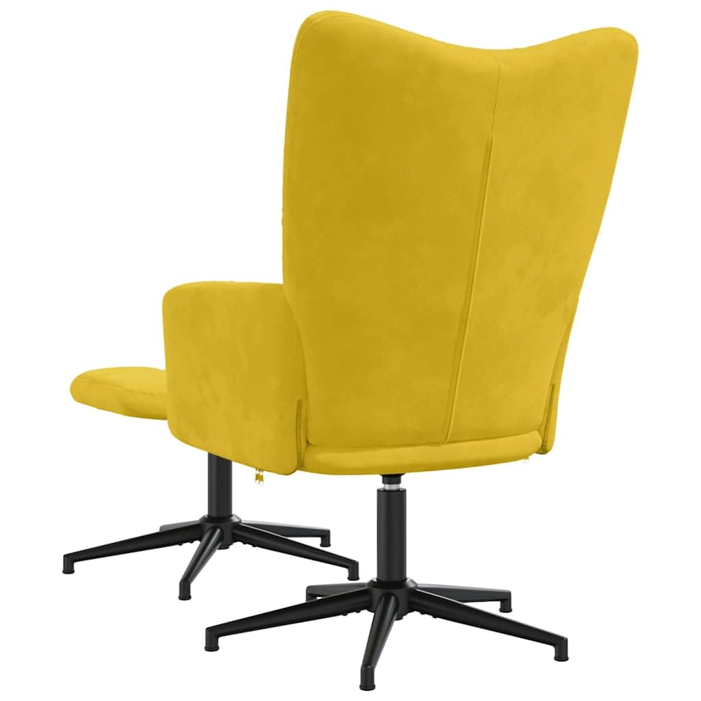 vidaXL Relaxsessel mit Hocker Drehbar Fernsehsessel Polsterstuhl Polstersessel Relaxstuhl Sessel Ohrensessel Armsessel Wohnzimmer Senfgelb Samt
