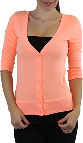 Image of ToBeInStyle Women's Long Sleeve Button Down V-Neck Cardigan