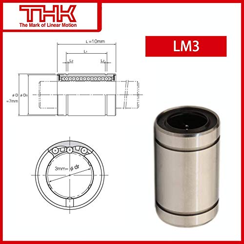 THK Linear Bearing LM3 LM3UU 3X7X10MM CNC Parts for Linear Shaft