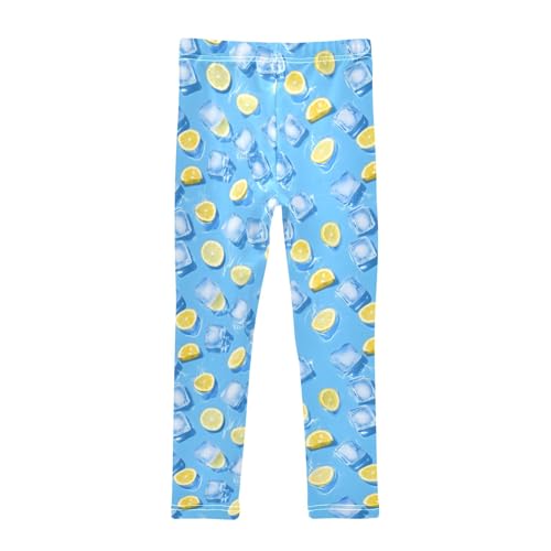 senya Girls Printed Leggings Yoga Pants 3D Ice Cubes Lemon Slices Pattern for Kids in 4t to 10 Years, 4T2
