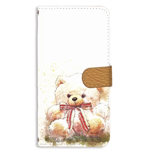 arrows Be F-05J 用 スマホケース 手帳 フレキシブル ケース テディベア ぬいぐるみ くま 赤りぼん 147a03m