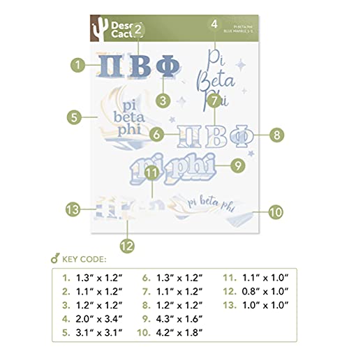 Decal Pi Beta Phi mármol impermeable para coche y termo 4