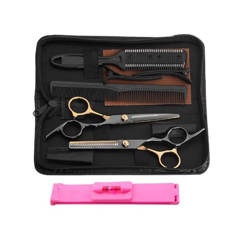 散髪 ヘアカット 散髪 はさみ すきばさみ セット 前髪 ハサミ カットハサミセット セルフカット 髪切りハサミ 理髪用ハサミ 調整可能 美容師 理容師 理髪師 家庭用(8点セットB)