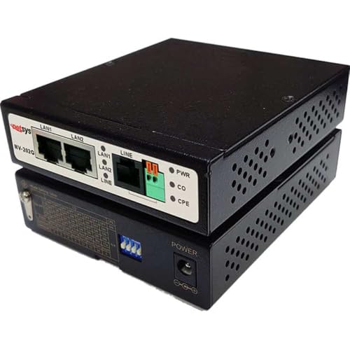 Image of GigaPort VDSL2 Ethernet Extender Kit (2 Units Included) - Extend LAN up to 3km / 1.8 mi Over 2-Wire Copper | Ethernet Over Phone Line or Cat5 /6 (NV-202GEKIT)