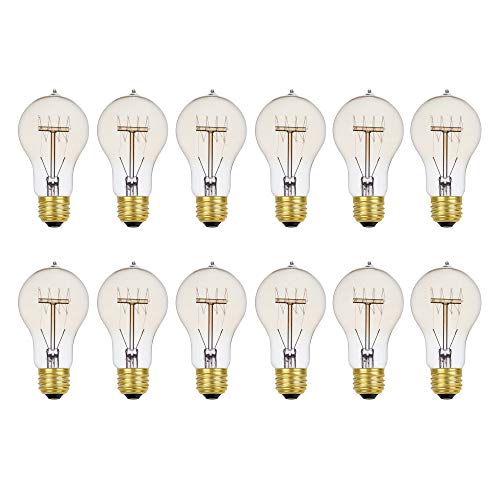 Globe Electric 34841 60W Edison Quad Loop Incandescent Filament Light Bulb 12-Pack, E26 Base, 245 Lumens, Dimmable, 12 Pack, A19 Vintage, 12 Count #TOP4