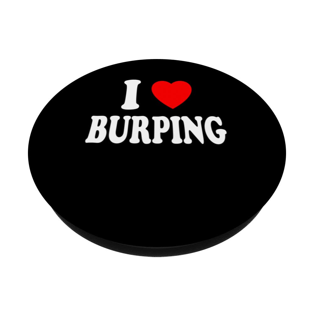 I Heart (Love) Burping Loud Belching PopSockets Swappable PopGrip, Black - Image 2