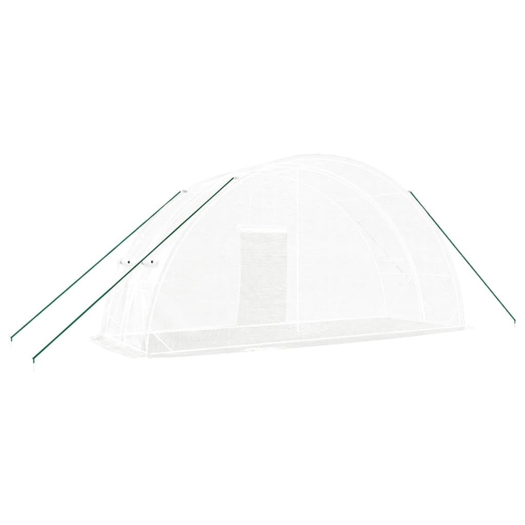 Homgoday Invernadero con Estructura de Acero Blanco 12 m² 6x2x2,85 m, Invernadero Caseta Jardín Terraza Plantas Semilla Cultivo Huerto Verduras Cubierta Casero