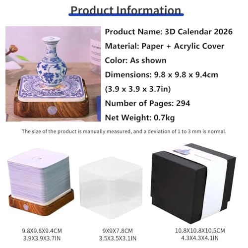 Calendrier 2026 bloc-notes 3D sculpture papier bureau design - 7