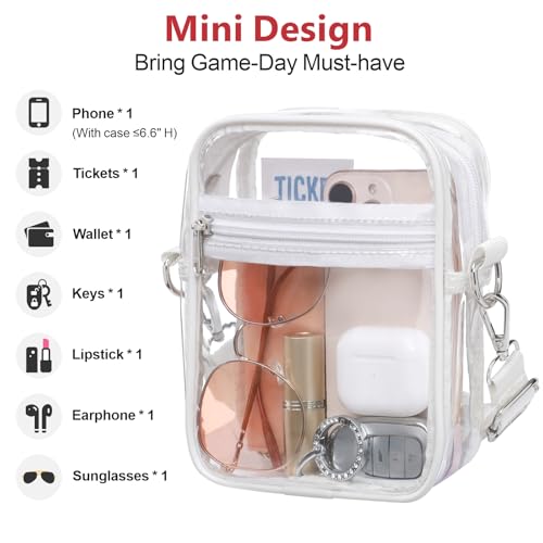 PACKISM Clear Bag for Stadium Events - Clear Purses for Women Stadium Crossbody Messenger Bag for Concerts Sporting Events4