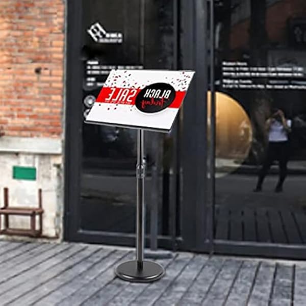LVTFCO Teken A2 A3 A4 Vloer Poster Stand Foyer Voetstuk Teken Houder Zakelijk Menu Display, Verstelbare Poster Standhouder Heavy Duty Snap Open Aluminium Voetstuk Vloer Staande Teken Houder