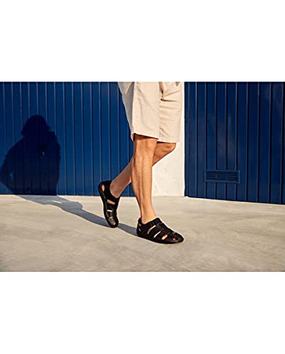 Image of PIKOLINOS Tarifa Men's Sandals | Leather | Hook-and-Loop Closure | Black