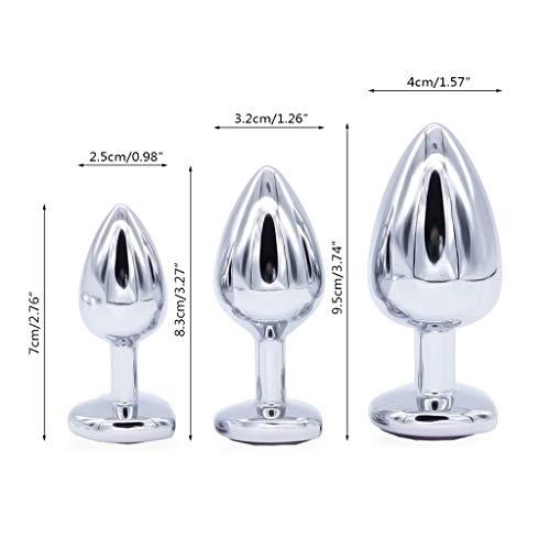 N\A 3 peças de contas anais de cristal, coração confortável, plugue B-tt, estimulador Siix Colorful