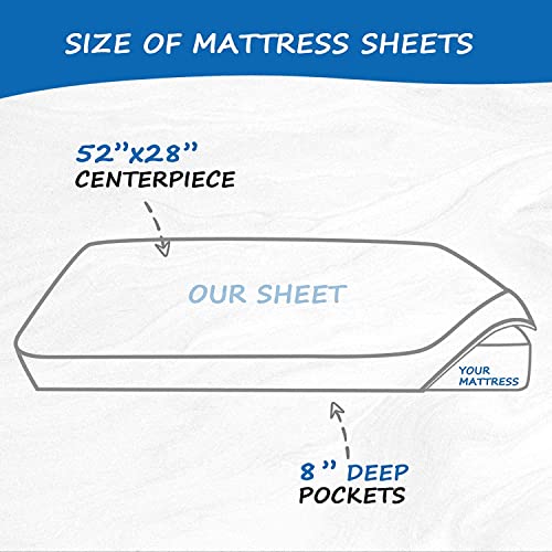 Fitted Crib Sheet 100% Cotton 52"X28"X8", 2 Pack Crib Mattress Sheet Set Fit For Standard Crib And Toddler Bed Mattress, Baby Crib Sheets Boys Girls, White #TOP4