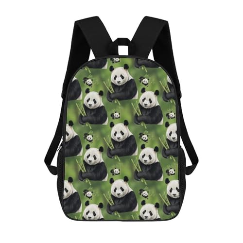 Sturdy College Bookbag Cute Panda Travel Hiking and Camping with Large Capacity Backpack for Men Women