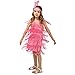 DSplay Kids Girl's Fashion Flapper Satin Dress Costume (L, Pink)