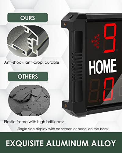 Spolehli Football Scoreboard Basketball Scoreboard & Timer 14s/24s Shot Portable Digital Electronic LED Scoreboard for Football Basketball League Wrestling Tournament Soccer Sports Training Events - Thumbnail 2