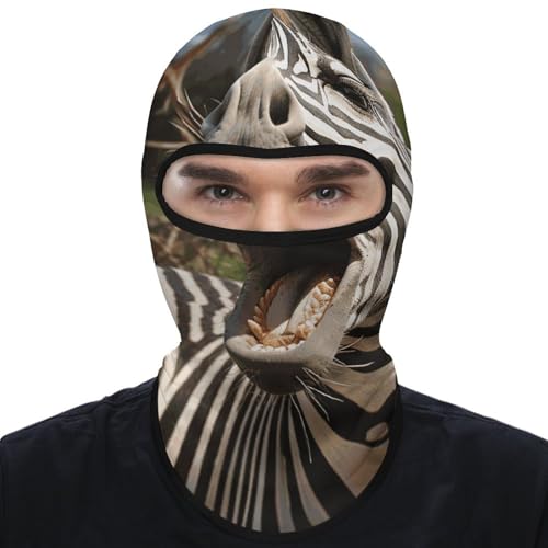 Balaclava para hombre y mujer, máscara para esquiar con diseño divertido de cebra, cubre cara completo para ciclismo miniatura 1