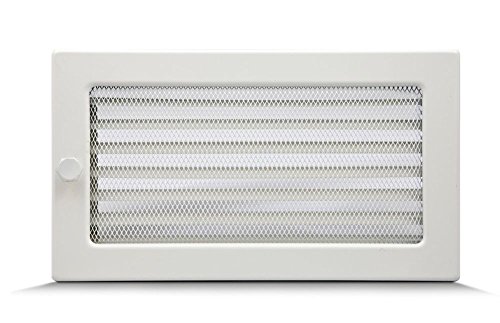 Preisvergleich Produktbild Lüftungsgitter Luftgitter Warmluftgitter Kamingitter regulierbar weiß Kamin verschiedene Größen 17x11cm 17x17cm 17x30cm 17x50cm mit oder ohne Lamellen (17 x 30 cm mit Lamellen)