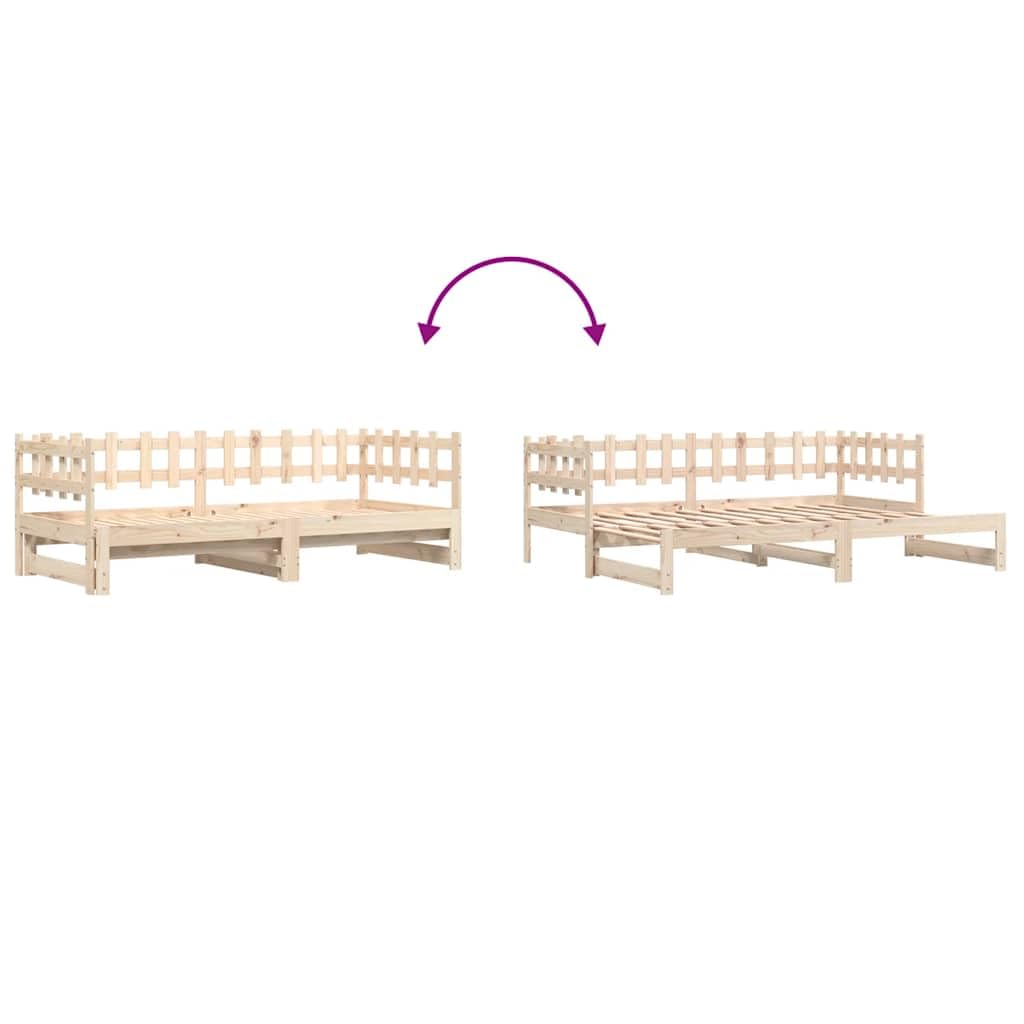 vidaXL Sofá Cama extraíble Madera Maciza de Pino 2X(90x200) cm