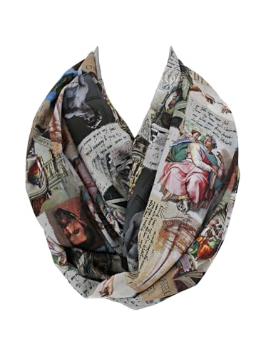 Etwoa Michelangelo Illustrations Design Infinity scarf Circle scarf Loop Scarf