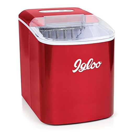 Igloo ICEB26RR Automatic Portable Electric Countertop Ice Maker Machine, 26 Pounds in 24 Hours, 9 Ice Cubes Ready in 7 minutes, With Ice Scoop and Basket, Perfect for Water Bottles, Mixed Drinks