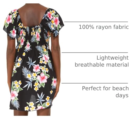 Image of Family Matching Hawaiian Clothes, Hibiscus Black | Black Hibiscus Print • Soft Rayon Fabric • Family Matching Outfits • Vacation Ready • Luau Party Wear