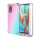 Produktbild GOKEN Hülle für Realme 8i (Realme 8 i) + 2 Panzerglas, Schutzhülle TPU Silikon Handyhülle mit Farbverlauf Design, Transparent Stoßfest Bumper Case Soft Flex Cover, Pink/Grün