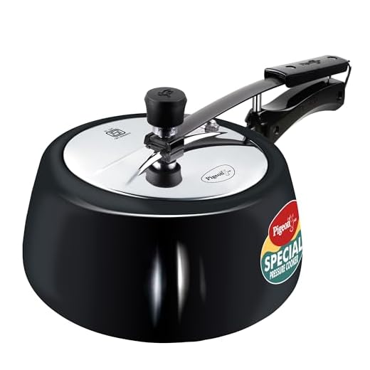 Pigeon by Stovekraft 2 Litre Special Plus Hard Anodised Inner Lid Induction Base Pressure Cooker (Black) BIS Certified