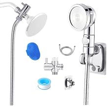 Pet Sprayer Pro Dog Shower Attachment for Bathroom Shower Arm, Indoor Dog Shower Sprayer Includes On/Off Handheld Shower Head, 79" Hose, 3-way Diverter, Dog Brush and Adhesive Holder
