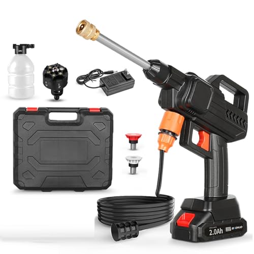 Power Jet Pro Cordless,2025 New Cordless Pressure Washer,6 in 1 Rechargeable Battery Pressure Washer,5M Hose,Cordless Power Washers for Car/Floor/Garden Cleaning & Watering (Single battery)