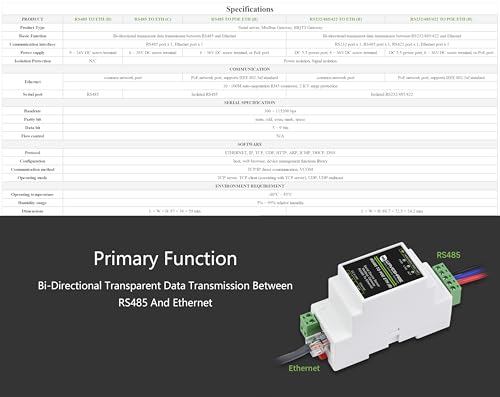 Boîtier de transmission RS485 vers Ethernet RJ45 bidirectionnel avec passerelle JSON - 4