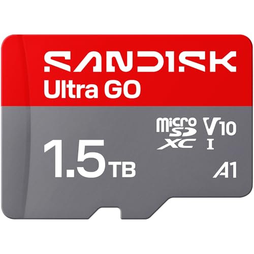 Image of SANDISK 1.5TB Ultra Go microSD Card UHS-I, Up to 190MB /s, Full HD Video, Memory Card for Android Smartphones, Tablets, 10-Year Warranty