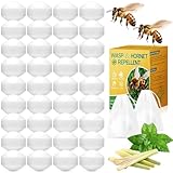 36Pack Wasp and Bee Repellent - Natural Peppermint Oil Carpenter Bee Repellent for Yellow Jackets, Hornets, Mud Wasps, Indoor Outdoor Patio Garden Porch, Pet and Family Safe