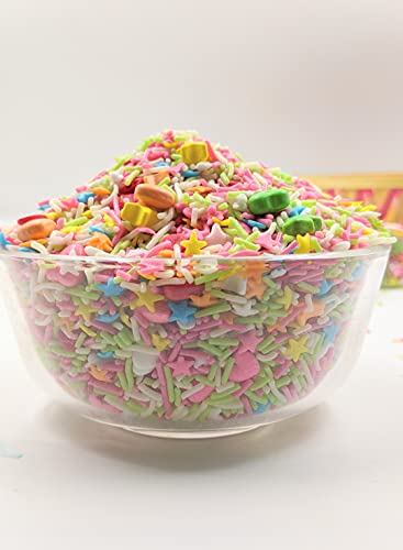 Image of La Aromatic Rainbow Coloured Crispes For Cake Decorating and Topping-200 Grams
