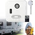 RV Tankless Water Heater, 55000 BTU RV Instant Hot Water Heater with 16x16 Inch White Door and Remote Controller, DC 12v, Propane-Powered, Compatible with All RVs(White,With Shower Head)