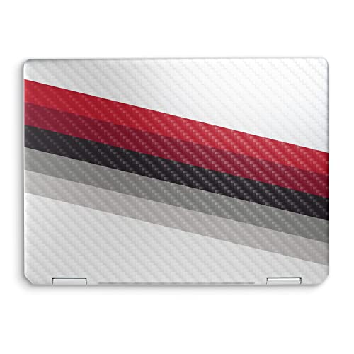 Image of MightySkins Carbon Fiber Skin Compatible with HP Spectre x360 14 inch (2022) Full Wrap Kit - Slant Stripes | Protective, Durable Textured Carbon Fiber Finish | Easy to Apply | Made in The USA