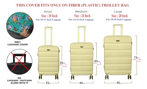Image of BIGWING Protective Luggage Cover in Polyester Fabric with Abstract Multicolor Print for | Large Size 28' inch 75 cm | Hard Luggage (Fiber) Trolley Bag Cover