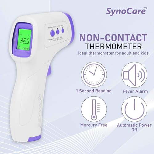 Image of Digital Infrared Thermometer for Fever - Non-Contact, Quick Read Infrared Thermometer Temperature Gun for Adults & Children, Accurate Digital Thermometer & Easy to Use (Battery Included)
