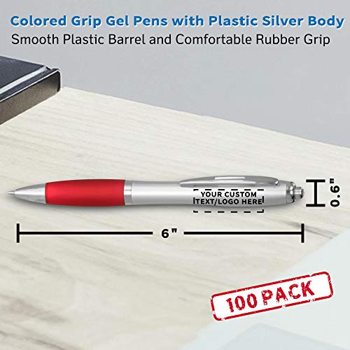 Set de 100 bolígrafos gel con agarre color personalizado miniatura 5