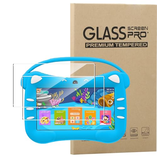KUSINHOKA [2 Pack] Screen Protector for VESWWE V9/VESWWE Tablet 7 Inch Tempered Glass,Ultra Resistant,Anti Fingerprints,HD Clear,No Bubbles,9H Hardness Protector Film Tempered Glass Film,Transparent