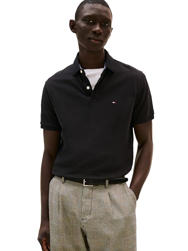 Image of Tommy Hilfiger Mens Short Sleeve Cotton Pique Polo Shirt in Regular Fit