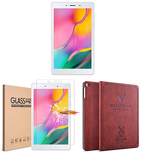 Image of Samsung Galaxy Tab A 8.0, Wi-Fi + 4G Tablet, 20.31 cm (8 inch), 2GB RAM, 32GB ROM Expandable, Slim and Light, Silver + Cover + 1 Pack Tempered